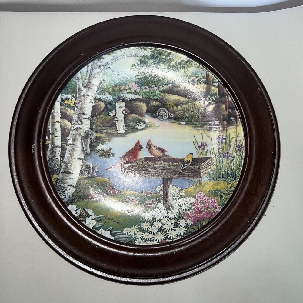 Bradford Exchange Plate Springtime Friends Bradex Cardinal Squirrels  #1160D